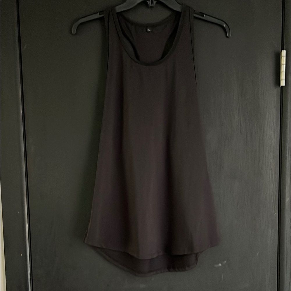 KIAVA Black Tank Top with Classic Scoop Neckline